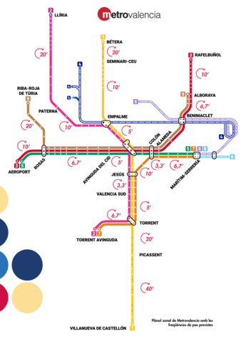 Mapa Xarxa Metrovalencia.