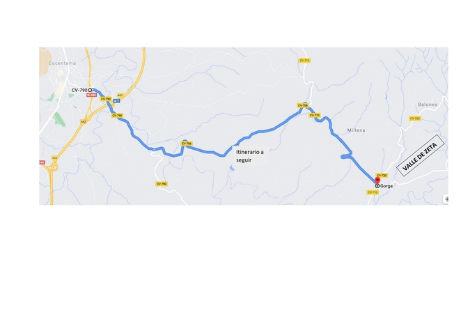 Itinerario entre Cocentaina y Gorga (primer pueblo del Valle)