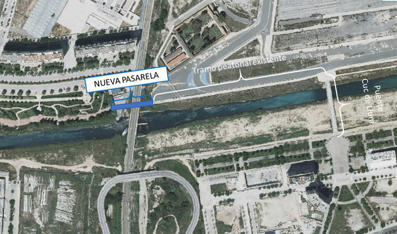 Esquema nueva pasarela peatonal