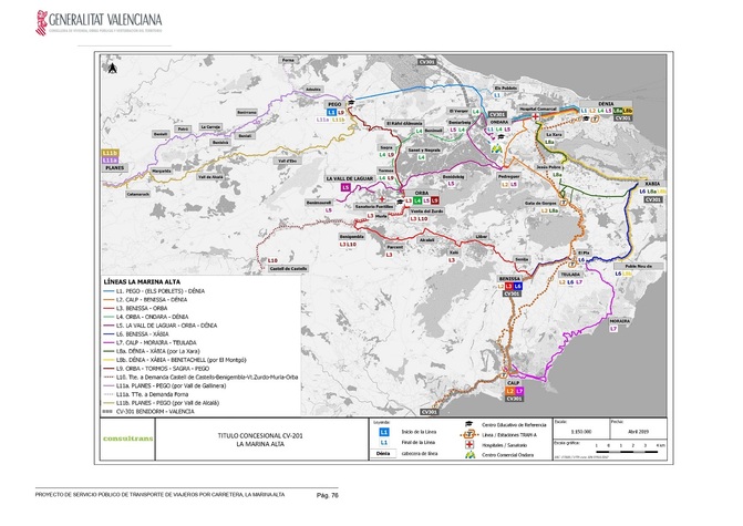 Projecte de Servei Públic de transport de la Marina Alta