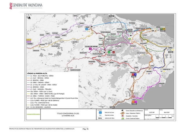 Projecte de Servei Públic de transport de la Marina Alta