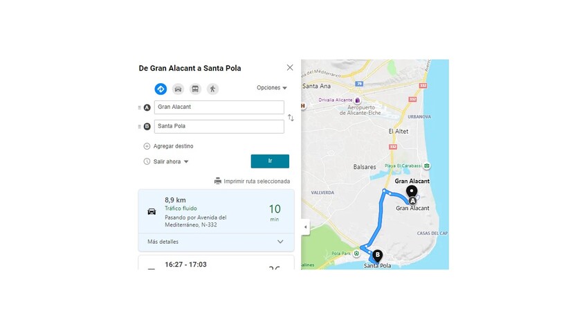 RECORRIDO GRAN ALACAT A SANTA POLA