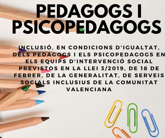   pedagogs i els psicopedagogs en els equips d'intervenció social 