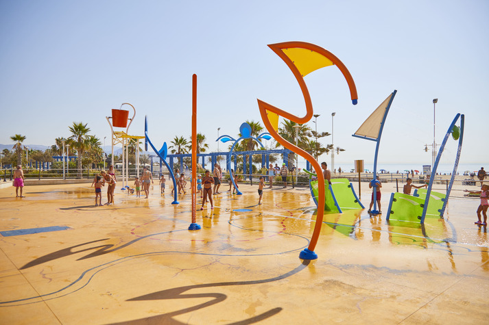 Ejemplo de parque de agua Splashpad.
